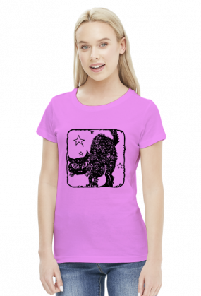Koszulka damska (czarny kot)