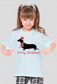 Dziewczęca świąteczna koszulka - Jamnik