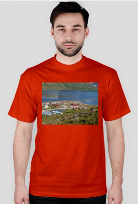 Koszulka męska - wieś na Islandii