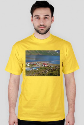 Koszulka męska - wieś na Islandii