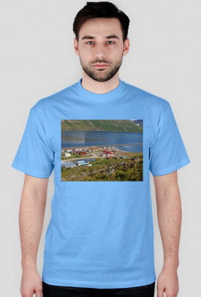 Koszulka męska - wieś na Islandii