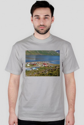 Koszulka męska - wieś na Islandii