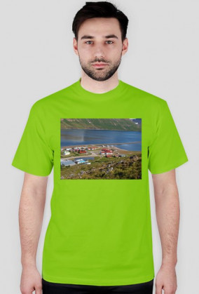 Koszulka męska - wieś na Islandii