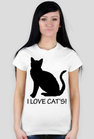 i love cat's (biała, damska)