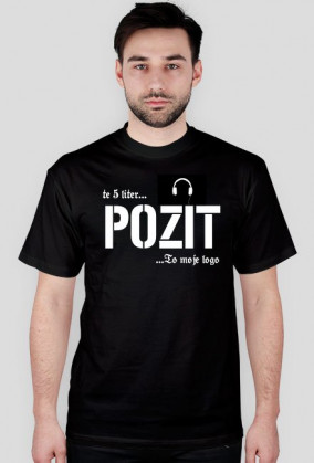 Czarny męski T-shirt PoziT Verum&Regit