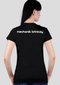 koszulka damska czarna mechanik lotniczy