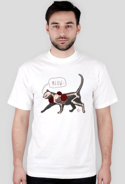 Męska Cat Skeleton Biel