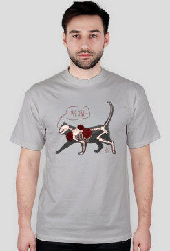 Męska Cat Skeleton Szara