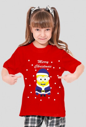 Koszulka dziecięca z nadrukiem "Minionek świąteczny"
