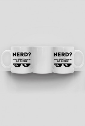 Kubek podwójny - NERD - wolę termin: bardziej inteligentny od Ciebie - dziwneumniedziala.com - koszulki dla informatyków