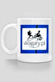 vVagary.pl - Kubek z logo na niebieskim tle