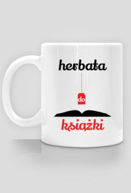 Kubek "Herbata do książki" - czerwono-czarny