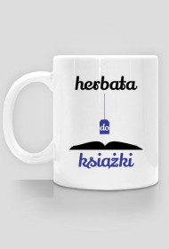Kubek "Herbata do książki" - niebiesko-czarny