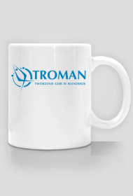 Kubek troman logo white-blue