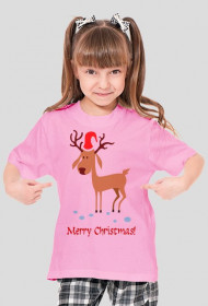 Koszulka dziewczęca z reniferem
