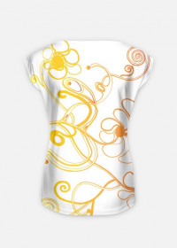 Anna Hamela "Dancing Flowers" - Koszulka (orange-white)