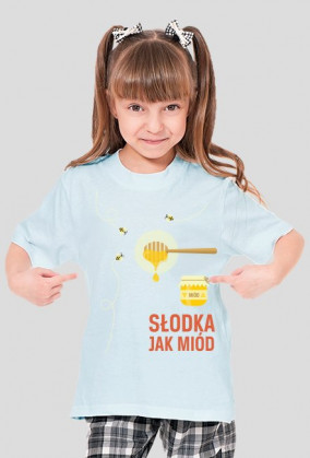 Słodka jak miód - koszulka dziewczęca różowa - skosztuj.to