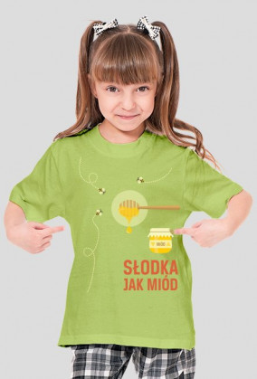 Słodka jak miód - koszulka dziewczęca różowa - skosztuj.to