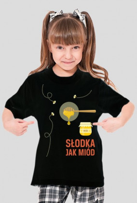 Słodka jak miód - koszulka dziewczęca różowa - skosztuj.to
