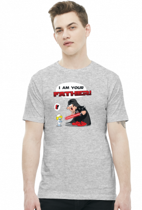 GeekWear - Smerf Wars, Smerfy, Smurfs,  Star Wars, Gwiezdne Wojny, Vader - koszulka męska