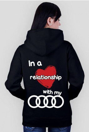Bluza z kapturem "relationship with Audi" czarna (TYL)