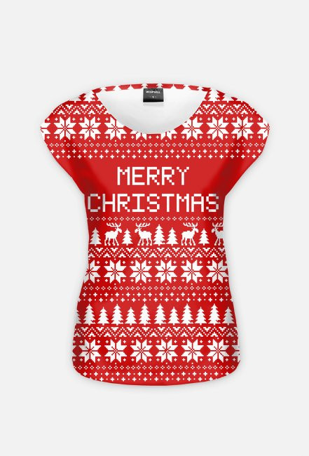 Koszulka damska z nadrukiem dwustronnym "Merry christmas"