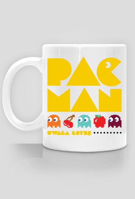 Pac Man - uwaga gryzę - Kubek - nietypowe i śmieszne kubki dla każdego