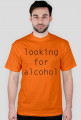 Koszulka z czarym napisem "looking for alcohol"