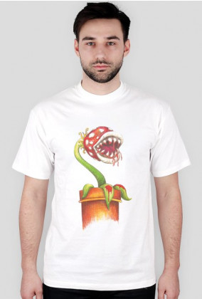 T-shirt Męski. Krwiożerca roślina czyha na małego hydraulika.
