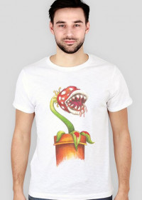 T-shirt Męski. Krwiożerca roślina czyha na małego hydraulika.