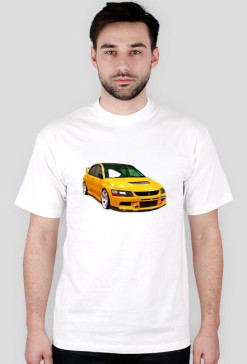 Koszulka z autem: Mitsubishi EVO Yellow Oil