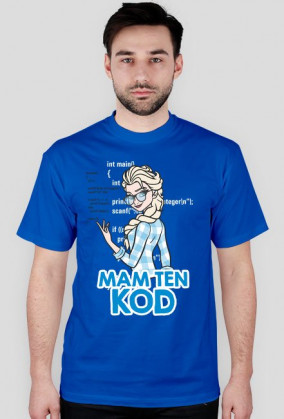 GeekWear - Elsa, Kraina Lodu, Frozen, mam ten kod, mam tę moc, informatyka -koszulka męska
