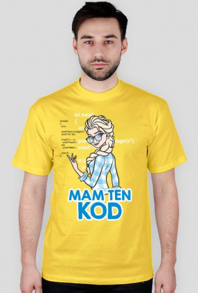 GeekWear - Elsa, Kraina Lodu, Frozen, mam ten kod, mam tę moc, informatyka -koszulka męska