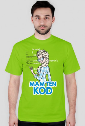 GeekWear - Elsa, Kraina Lodu, Frozen, mam ten kod, mam tę moc, informatyka -koszulka męska