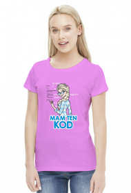 GeekWear - Elsa, Kraina Lodu, Frozen, mam ten kod, mam tę moc, informatyka -koszulka damska