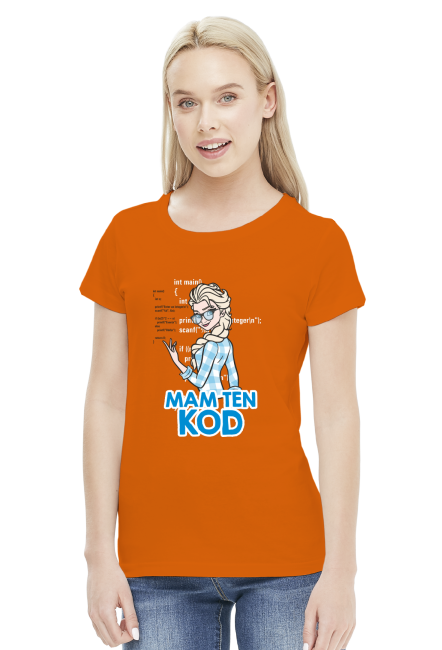 GeekWear - Elsa, Kraina Lodu, Frozen, mam ten kod, mam tę moc, informatyka -koszulka damska