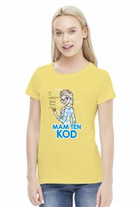 GeekWear - Elsa, Kraina Lodu, Frozen, mam ten kod, mam tę moc, informatyka -koszulka damska