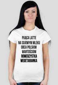 Rowerzystka Wegetarianka - Czarny Tekst