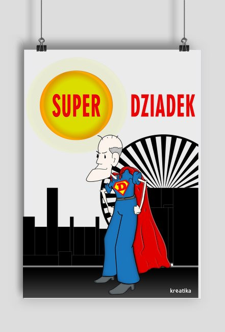 Plakat dla dziadka - Super dziadek