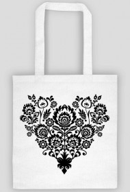 Torba biała FOLKowe serce - Isabellarte