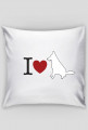 I LoVE White Swiss Pillowcase