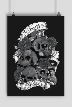 Livart "Skull's n' Roses"  A2 Plakat / A2 Poster