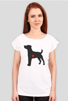 Damska koszulka (wycięcie) - Russell Terrier - ciemny