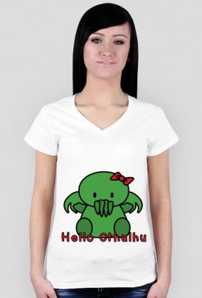 Hello Cthulhu - Koszulka damska typu V-neck