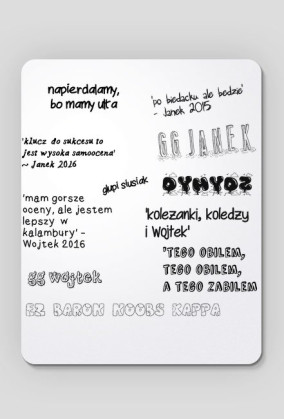 podkładka typografia