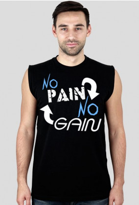 Koszulka na siłownie Męska "No Pain No Gain" 2 Kolory do wyboru, Nadruk Biały.