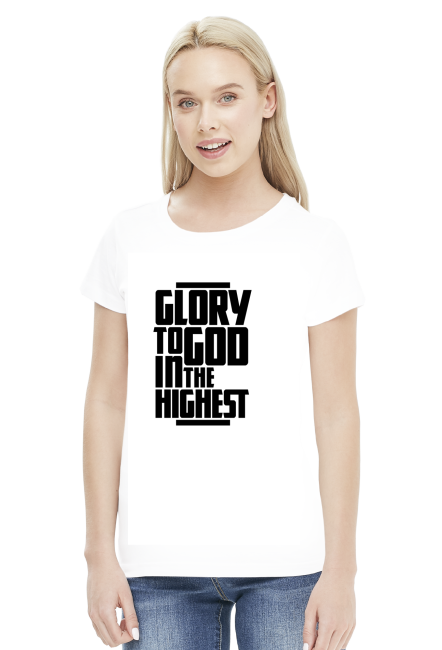 Glory to God - t-shirt damski biały