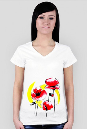Koszulka Poppies White damska