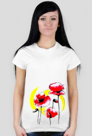 Koszulka Poppies White Classic damska