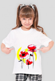 Koszulka Poppies White dziewczęca